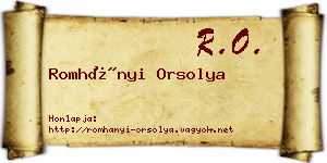 Romhányi Orsolya névjegykártya