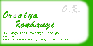 orsolya romhanyi business card