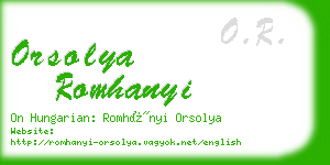 orsolya romhanyi business card